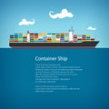 Cargo Container Ship and Text Royalty Free Stock Photo