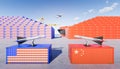 Cargo container and   trade war concept Royalty Free Stock Photo