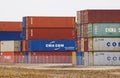 GÃâ¦dki near Poznan, Poland - March 6th 2022: Cargo container transshipment. Intermodal transport