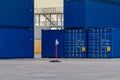 Cargo containers. Cargo container yard. Royalty Free Stock Photo
