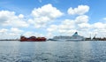 Cargo and cruise ships in Klaipeda port, Lithuania