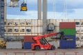 Cargo containers in shipyard Royalty Free Stock Photo