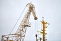 Cargo crane in container ship terminal, container yard Royalty Free Stock Photo