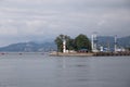 Cargo cranes in the water area of the port of Batumi