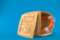 Cargo crate with life buoy