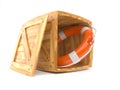 Cargo crate with life buoy