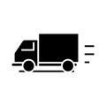 Cargo delivery black icon, concept illustration, vector flat symbol, glyph sign. Royalty Free Stock Photo
