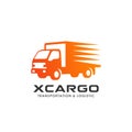 cargo delivery services logo design. fast truck vector icon design Royalty Free Stock Photo