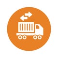 Cargo, export, importer outline icon. Line art vector Royalty Free Stock Photo