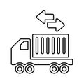 Cargo, export, importer outline icon. Line art vector Royalty Free Stock Photo
