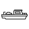 Cargo ferry icon, outline style