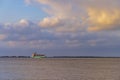 cargo ferry on the river Gironde, Nouvelle Aquitaine, France