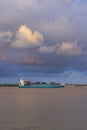 cargo ferry on the river Gironde, Nouvelle Aquitaine, France