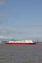 Cargo Ferry Ship on the River Mersey in Liverpool