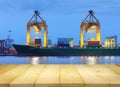 Cargo ship night Royalty Free Stock Photo