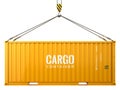 Cargo freight shipping container isolated on white background