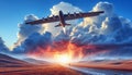 Cargo Glider Launched from High Ground Unpowered glider for on Royalty Free Stock Photo