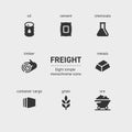 Cargo or goods or freight. Shape icons