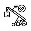 cargo handling logistic manager line icon vector illustration