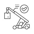 cargo handling logistic manager line icon vector illustration