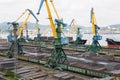 Cargo handling of metal on a ship in Nakhodka, Russia