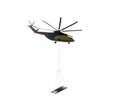 Cargo helicopter with cargo isolated. Silhouette of a cargo helicopter on a white background Royalty Free Stock Photo