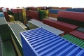 Cargo industrial containers top view