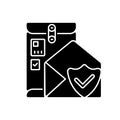 Cargo insurance black glyph icon