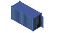 Cargo intermodal isometric 3d container delivery. Freight industry, export, industrial storage goods, import heavy