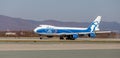 Cargo jet aircraft Boeing 747-BF of AirBridgeCargo Airlines on runway. Aviation and transportation