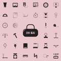 cargo of 20 kilograms icon. Detailed set of Measuring Elements icons. Premium quality graphic design sign. One of the collection i