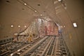 Cargo load inside an airplane