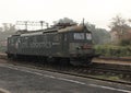 Cargo locomotive at railway station