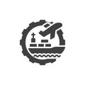 Cargo logistics management vector icon