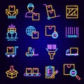 Cargo Logistics Neon Icons