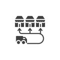 Cargo logistics procedure vector icon