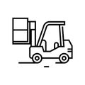 Cargo machine line icon, concept sign, outline vector illustration, linear symbol. Royalty Free Stock Photo