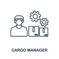 Cargo Manager line icon. Monochrome simple Cargo Manager outline icon for templates, web design and infographics