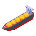 Cargo maritime ship icon isometric vector. Gas carrier