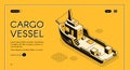 Cargo maritime transport company website vector