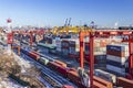 Cargo operations at the container terminal in the Commercial Port of Vladivostok