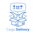 Cargo packing and distribution, relocation services, freight transportation, cargo shipment