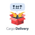 Cargo packing and distribution, relocation services, freight transportation, cargo shipment