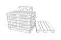 Cargo pallet for warehouse vector