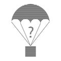 Cargo parachute hatched question mark icon