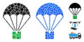 Cargo Parachute Mosaic Icon of Round Dots