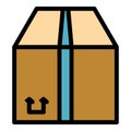 Cargo parcel icon color outline vector