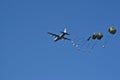 Cargo plane dropping supplies