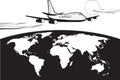 Cargo plane flying around the world