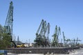 Cargo port Varna with cranes , Bulgaria Royalty Free Stock Photo